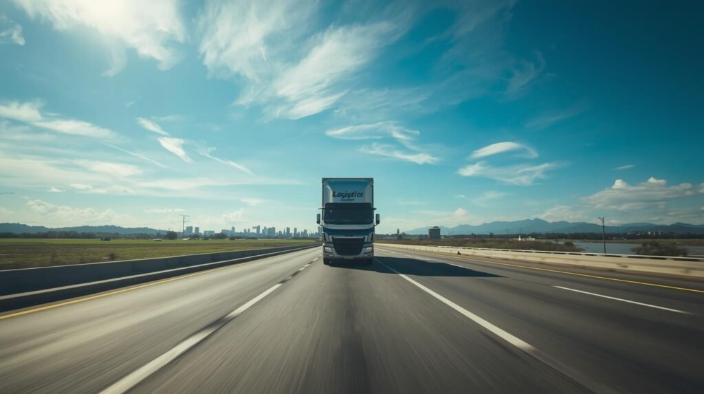 Caminhão de mudanças viajando do RJ para SP