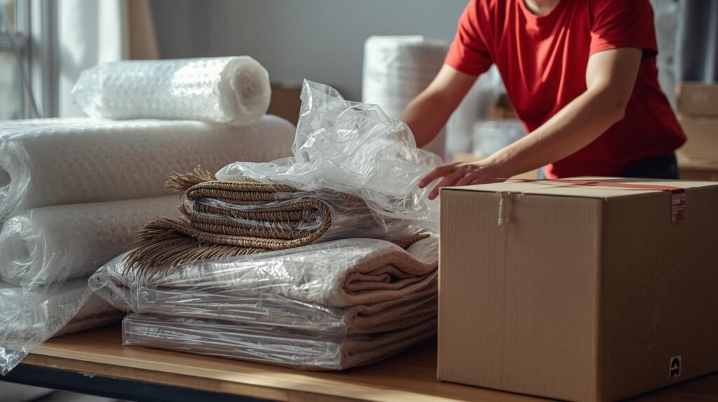 Materiais profissionais utilizados para embalagem de móveis em mudanças