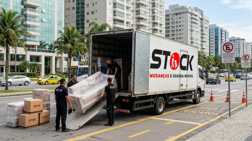 caminhão mudança Barra da Tijuca autorizado CET-RIO estacionamento mudança