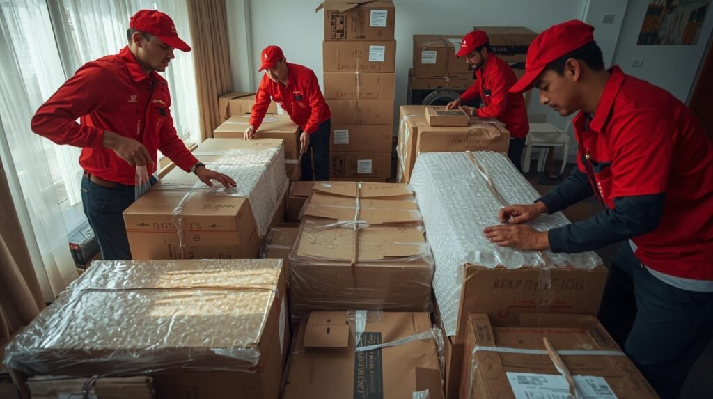 Profissionais fazendo embalagem de mudanças RJ no Rio de Janeiro