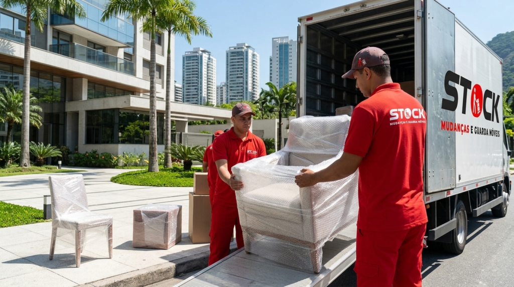 embalagem profissional mudança Barra da Tijuca proteção móveis plástico bolha