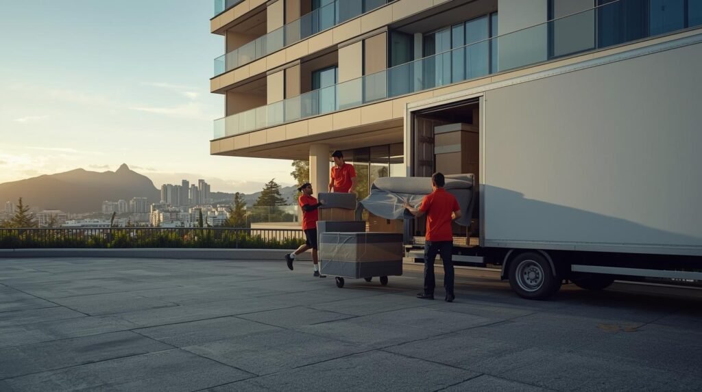 Mudanças RJ no Rio de Janeiro sendo executado porprofissionais