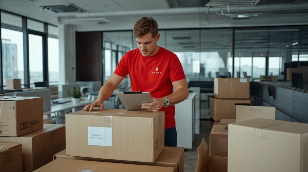 Planejamento de mudança comercial RJ com organização por setores