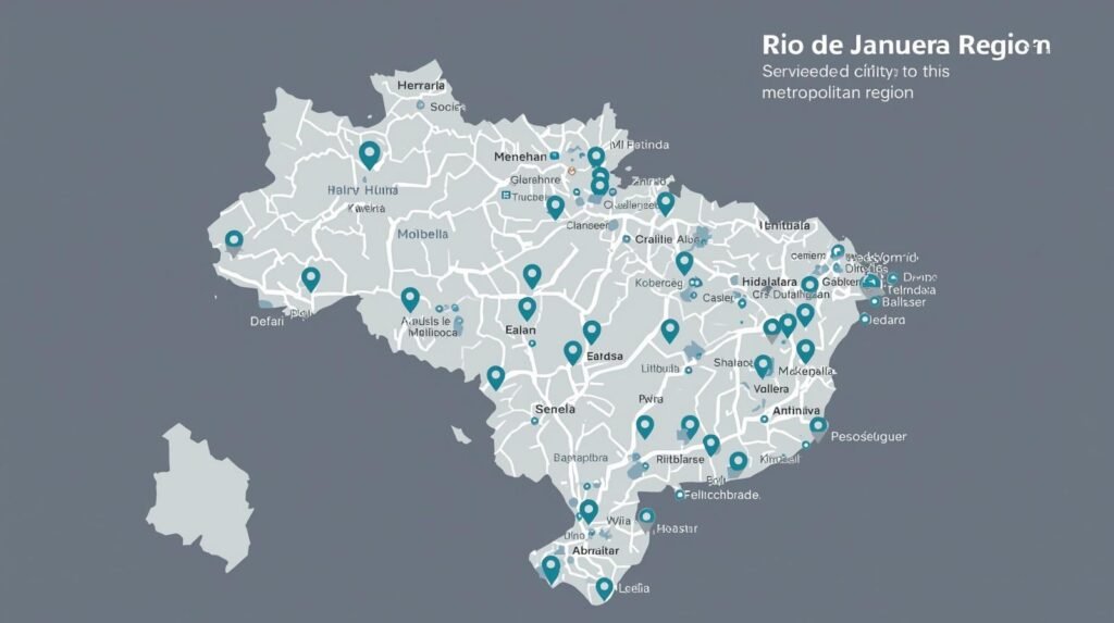 Mapa da Região Metropolitana do Rio de Janeiro áreas atendidas