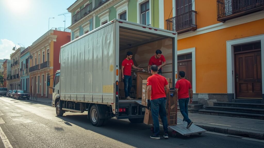 caminhão de mudança no Rio de Janeiro com equipe profissional