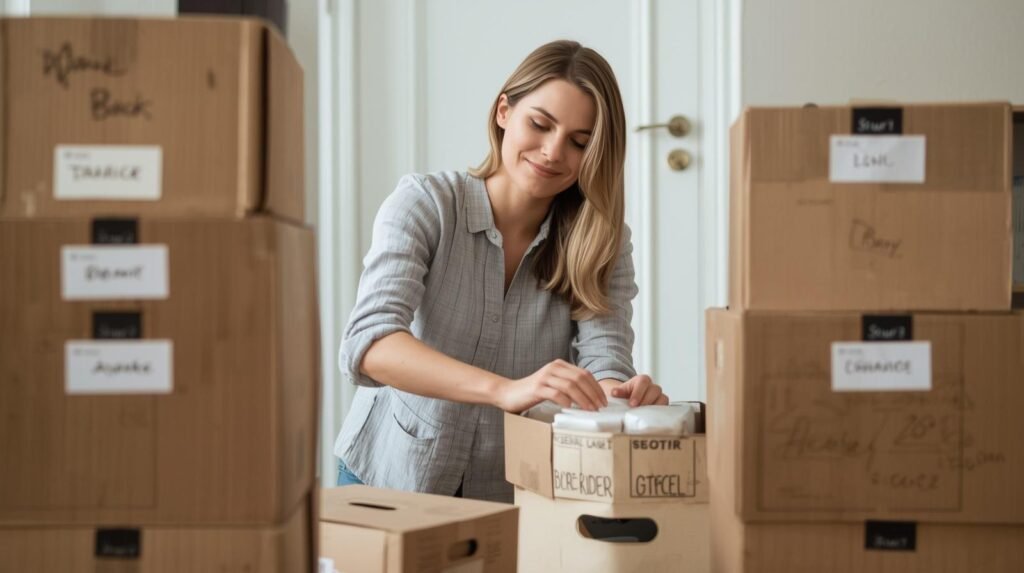 Organização para economizar na mudança