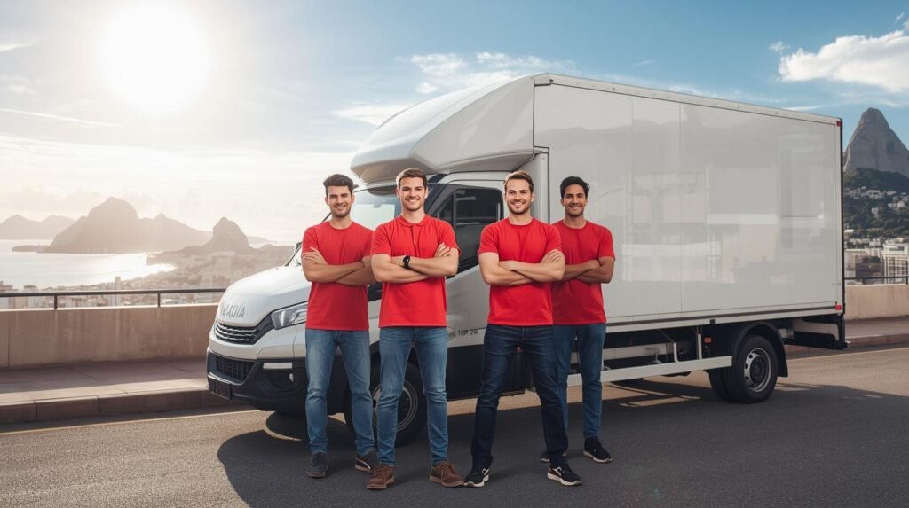Equipe profissional de empresa de mudanças no Rio de Janeiro