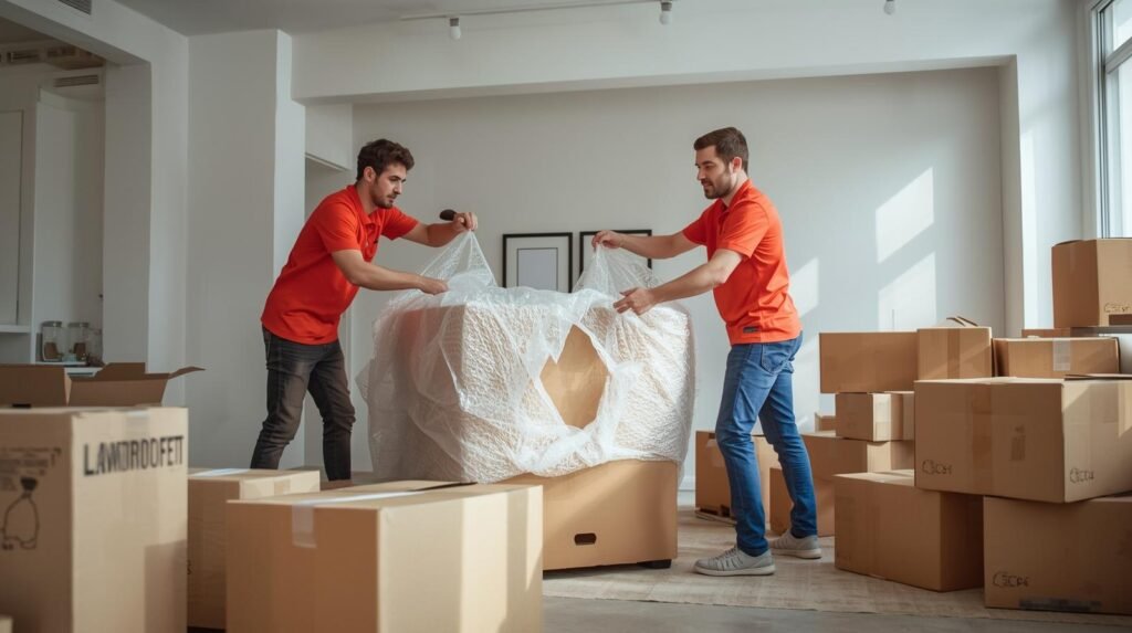 Profissionais de mudança uniformizados no RJ