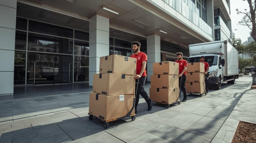 Empresa de mudanças na Barra da Tijuca RJ com equipe uniformizada