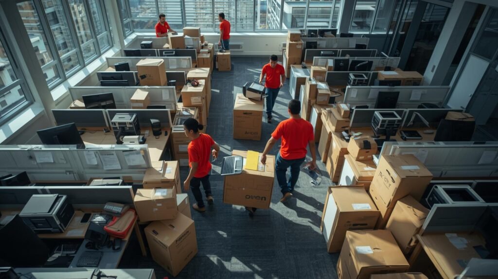 Mudança comercial no Rio de Janeiro organizada por equipe profissional