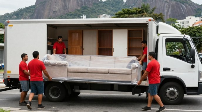MUDANÇAS DE GRANDE PORTE NO RIO DE JANEIRO com equipe profissional realizando transporte seguro