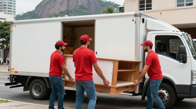 MUDANÇAS DE PEQUENO PORTE NO RIO DE JANEIRO com equipe profissional uniformizada realizando