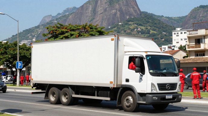 Mudanças locais RJ transporte seguro com caminhão branco