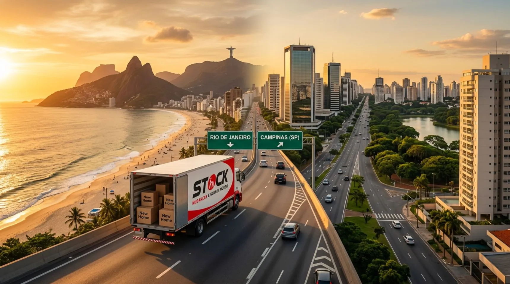 Mudança interestadual do Rio de Janeiro para Campinas com equipe da Stock Mudanças