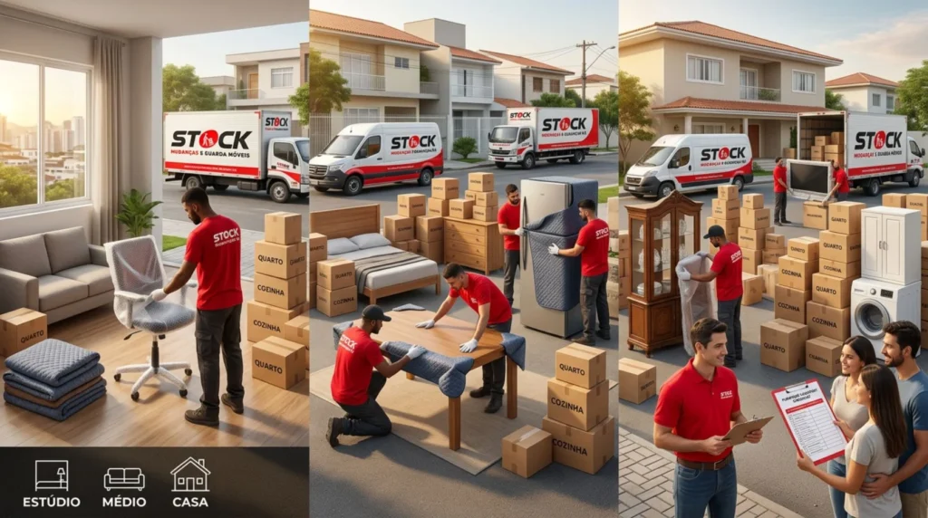 Mudanças RJ Preços por quantidade de móveis 1 Comparação da quantidade de móveis em mudanças residenciais realizadas pela Stock Mudanças RJ.